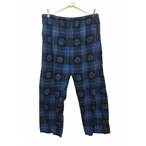 Royal blue plaid paw print lounge pants 2X - Picture 1 of 9
